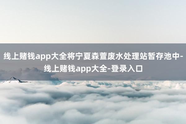 线上赌钱app大全将宁夏森萱废水处理站暂存池中-线上赌钱app大全-登录入口
